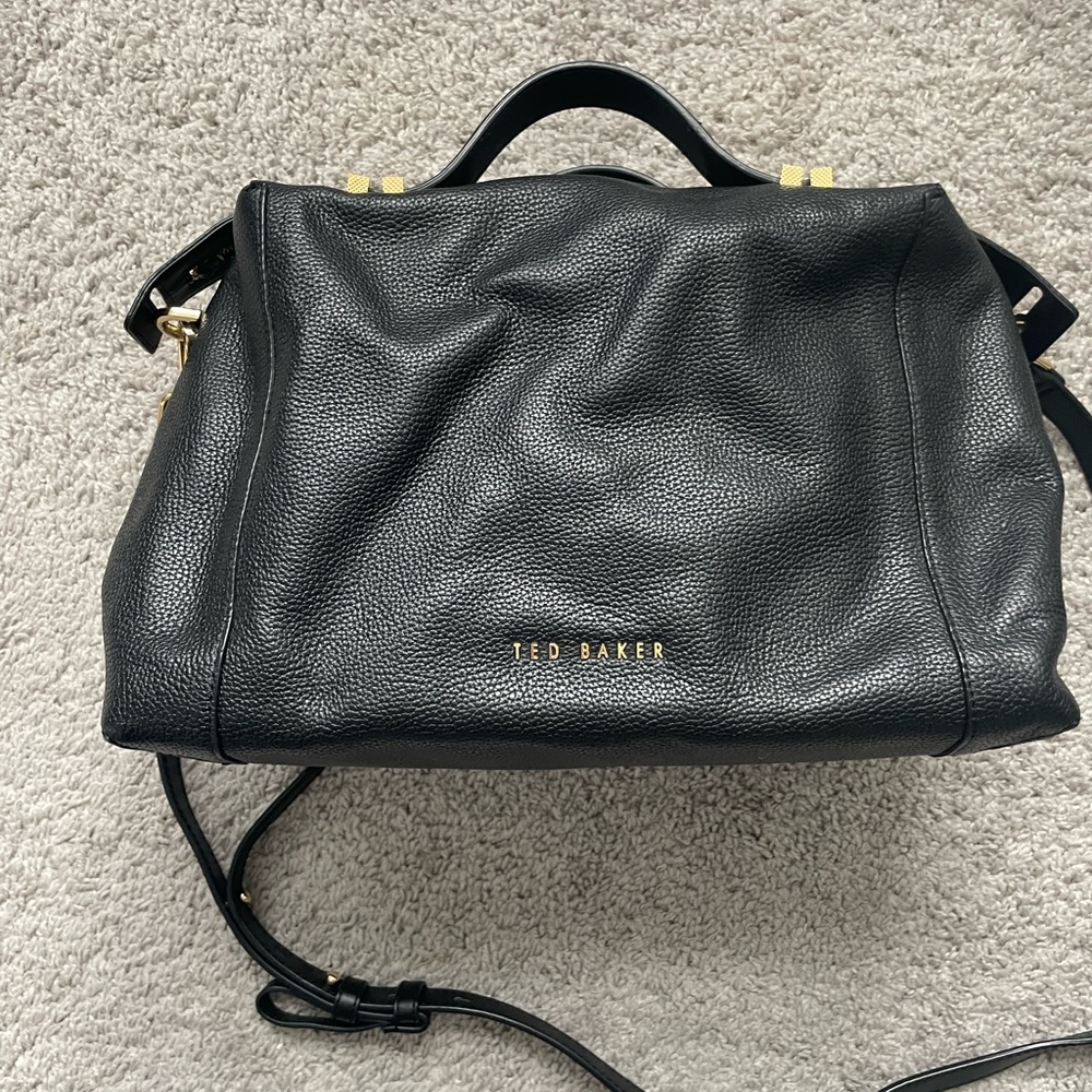 Ted Baker Black Crossbody Bag with Gold Accents